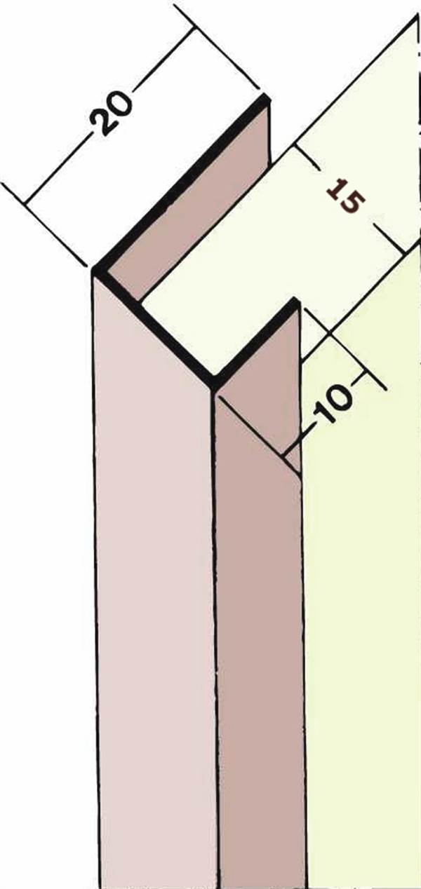 Profil 3747 š=15,0mm 1palica=2,5m obrobni profil PVC za suho gradnjo P50, Z43747250
