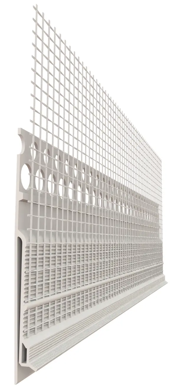 Priključni profil za pločevinaste obrobe PVC z armirno mrežo 2,50m/palica P25= 62,5m 40kart/pal, Z43749250LO