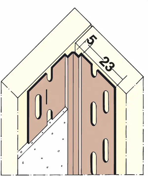 Kotni profil PVC 3770 notranji kot, za suho gradnjo 3,05m/palica 70pal/kart, Z43770305