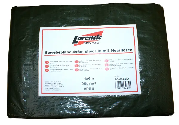 Mrežna ponjava 10x12m olivno zelena s kovinskimi rinkami P2, Z4501012LO