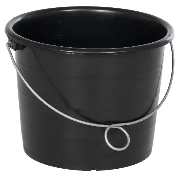 Vedro 12 litrov črno, z obročem na ročaju 600kos/pal, Z4518