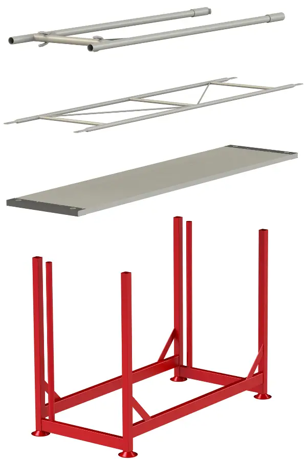 Nakladalno stojalo za okvirje, ograje ali lesene podeste, lakirano, Z4811030