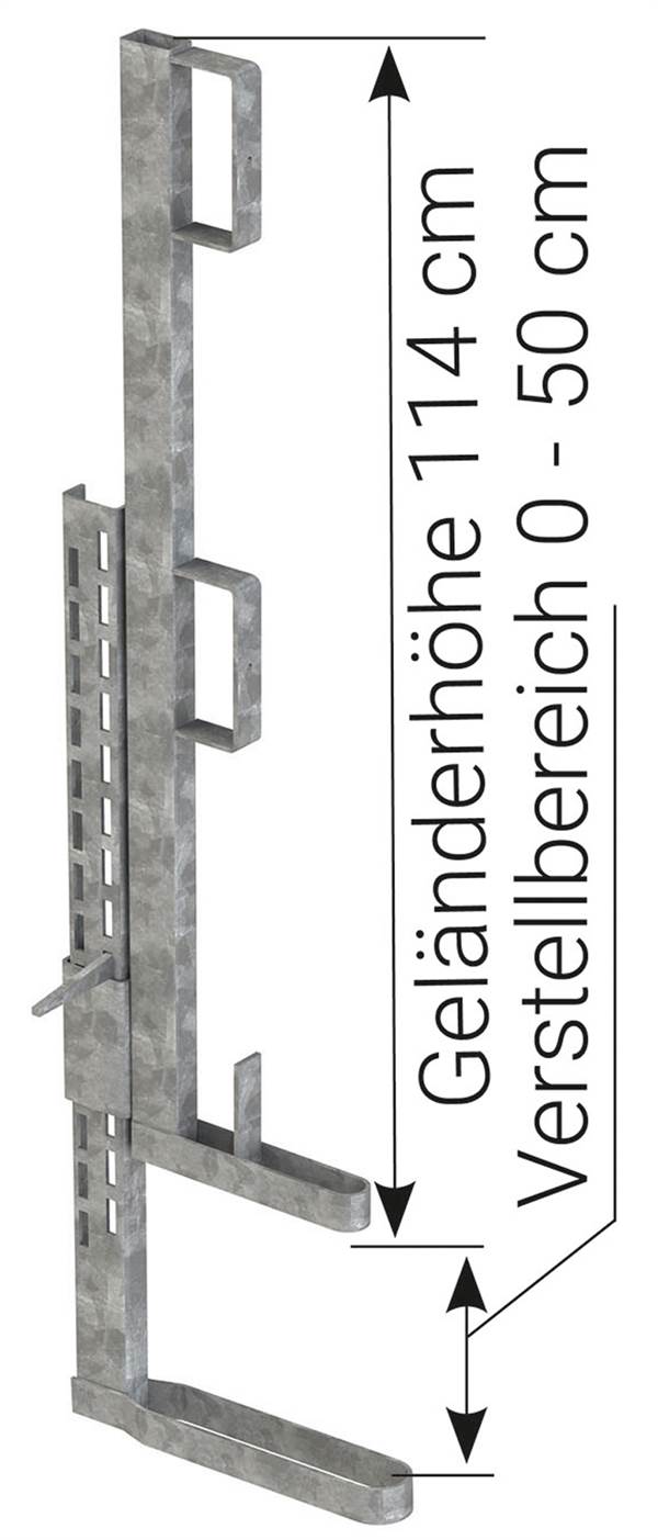 Etažna varnostna ograja 1,14m, pocinkana, nastavitev od 0-70cm, Z4811620V