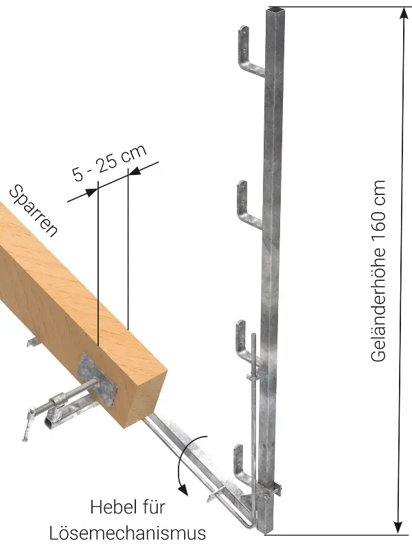Strešna lovilna ograja pocinkana, višina 160cm, Z4811890V