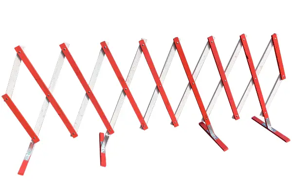 Škarjasta zapora iz lesa rdeče-belo lakirano izvlek do 5m, Z4812710