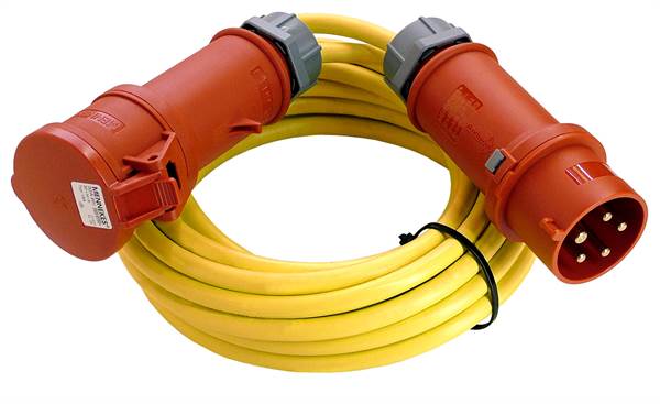 Gradbeni kabel 5x2,5 25m AT N07V3V3-F s vtikačem in vtičnico 5x16A, Z5252516