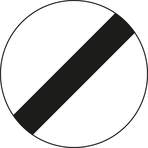 Prometni znak §52/11, 670/1,5mm, Prenehanje prepovedi prehitevanja in hitrostne omejitve, Z52/11-670