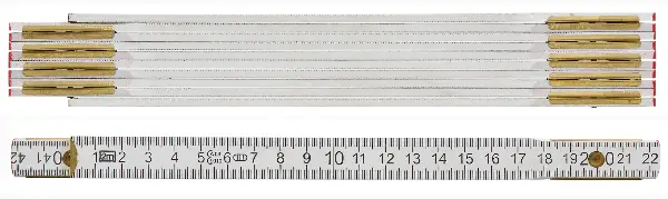 Leseni meter, bele barve, 2m, dupleks-skalirano P10, Z53020501