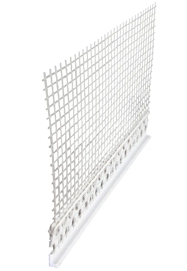 Zaključni fasadni profil PVC z mrežo 2,5m/palica, za debelino 5mm lepilne malte P25 109kart/pal., Z6410305001