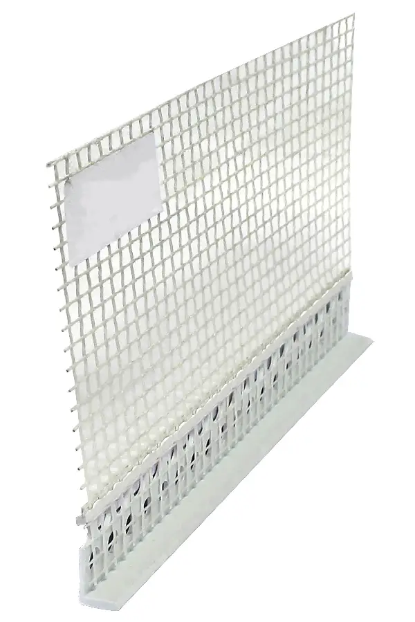 Zaključni fasadni profil PVC z mrežo 2,5m/palica, za debelino 10mm lepilne malte P25 109kart/pal., Z6411250