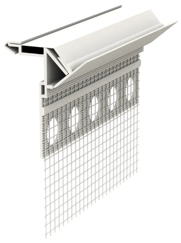 Zaključni profil Atika PVC z mrežico in tesnilom 2,5m/palica 10pal/kart 40kart/pal, Z6413250LO