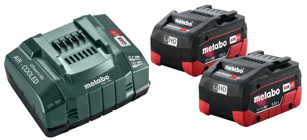 =80= Aku-osnovni-Set METABO 2x18V 5,5Ah bateriji + polnilec, Z685122000