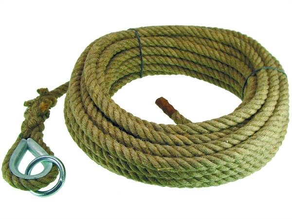 Dvižna vrv iz konoplje dolžine 20m, debelina 20mm, brez karabina, Z70072