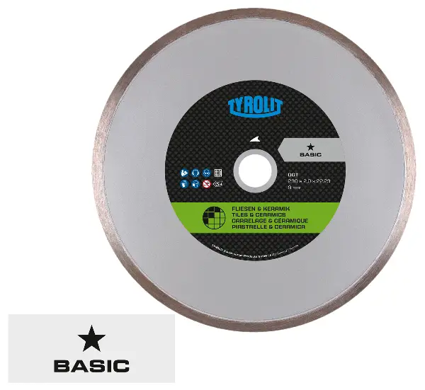 Diamantna rezalna plošča za ploščice 1A1R 125x1,6x22,23mm DCT zaprti rezalni rob TYROLIT, Z75868