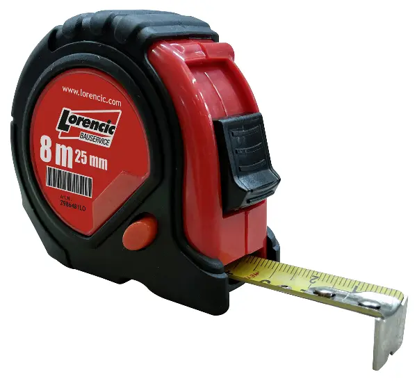 Tračni meter PROFI 25mm x 8m z zavoro in zaponko P12, Z986481LO