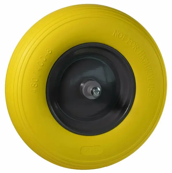 Nadomestno kolo SMART-WHEEL-SOFT rumeno za samokolnico iz umetne mase, ZCW126