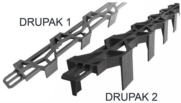 Talni distančnik za spodnjo armaturo DRUPAK 2, višine 40mm, brez PVC-ja, 2m/palica, 60m/vez, 60vezov/paleta, ZDPF402002
