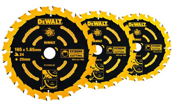 Komplet rezalnih plošč EXTREME DEWALT®, 3kosi DT10304, 190x30mm Z24, za krožno žago DWE575K, ZDT10399-QZ