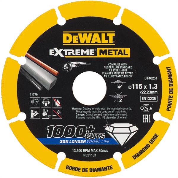 Diamantna plošča DEWALT® EXTREME® METAL 115x1,3x22,23mm, ZDT40251-QZ