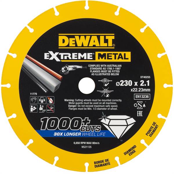 Diamantna plošča DEWALT® EXTREME® METAL 230x2,1x22,23mm, ZDT40255-QZ