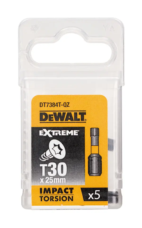 Bit nastavki T30 x 25mm EXTREME® IMPACT TORSION DEWALT® 5kos/paket, ZDT7384T-QZ