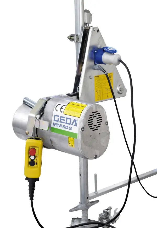 Dvigalo za pritrditev na gradbeni oder GEDA Mini 60 S z 81m vlečne vrvi in utež, ZG1424