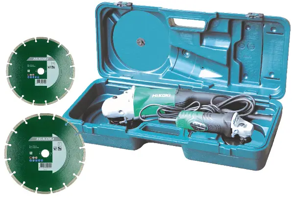 Kotni brusilki-Set HIKOKI G13SR4 125mm in G23SW2 230mm, 2 dia-plošči, kovček, ZKG23SAYAZSET
