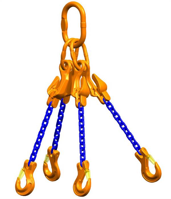Verižno obešalo PEWAG WIN 4-delno 2,0m, veriga p=8mm, 5300kg, možnost skrajšave, ZKG83255
