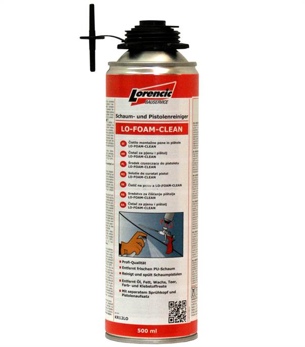 =§= Čistilo montažne pene in pištole LO-FOAM-CLEAN 500ml 12kos/karton 70kart/pal, ZKR12LO