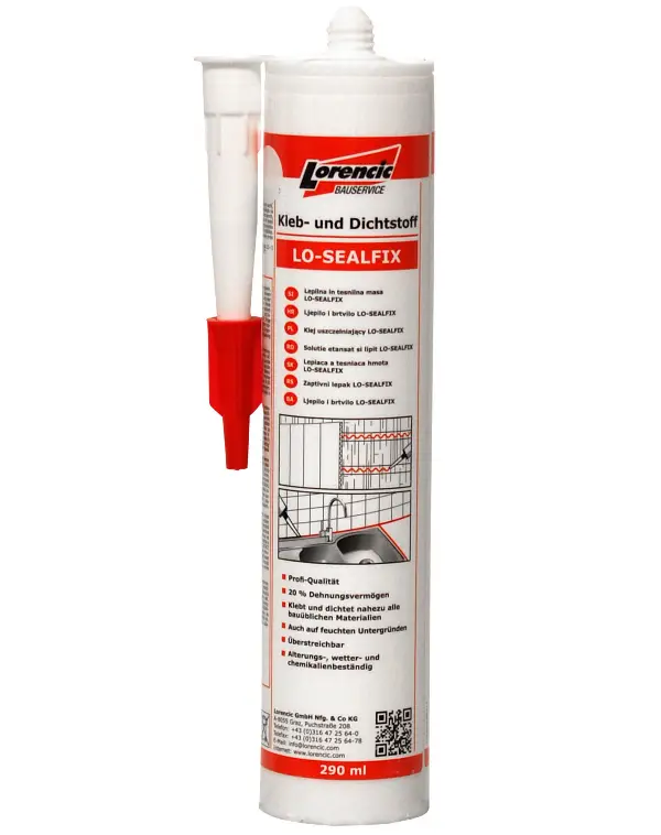 Lepilna in tesnilna masa LO-SEALFIX bela 290ml 12kos/karton 120kart/pal, ZKR186LO