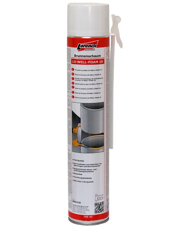 =§= PU tesnilna pena za jaške LO-WELL-FOAM 1K 750ml 12kos/karton 70kart/pal, ZKR21LO