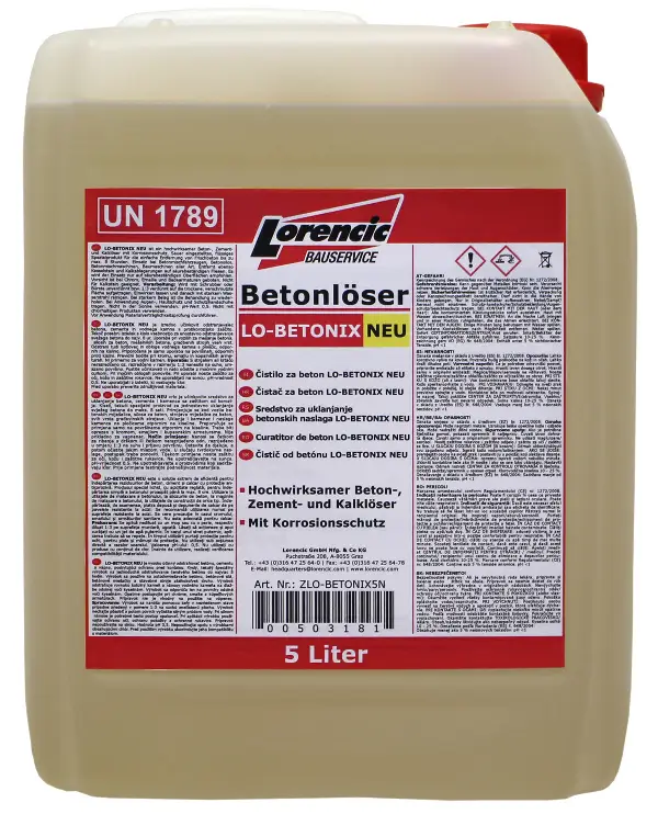 =§= Sredstvo za odstranjevanje betona LO-BETONIX NEU 5litrov 96kan./pal, ZLO-BETONIX5N