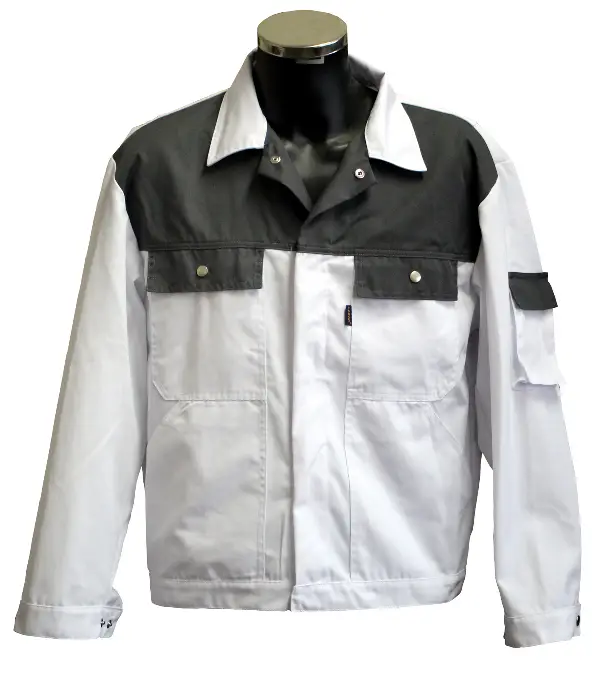 Jakna LO-PROTEC belo/siva 245 g/m² vel. 56 P5, ZLO-PROTEC-BJ56