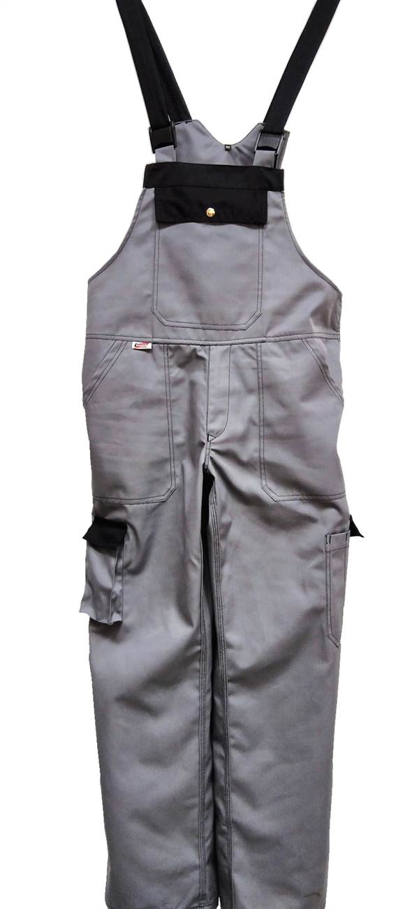 Hlače z naramnicami LO-PROTEC sivo/črne 245 g/m² vel. 48 P5, ZLO-PROTGBLH48