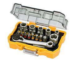 Bit-set-nastavki DEWALT® 24-delni PZ/PH/TORX/HEX, raglja,držalo bitov,adapter,v škatli, ZDT71516-QZ