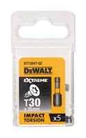 Bit nastavki T30 x 25mm EXTREME® IMPACT TORSION DEWALT® 5kos/paket, ZDT7384T-QZ