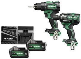 =81= Akku-Bohr-/Schlagschrauber-Set HIKOKI DS18DE+WR18DH 18V 5,0Ah m. 2 Akkus, Ladegerät, ZKC18DEWKZSET