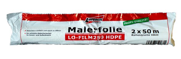 Pleskarska folija LO-FILM250 HDPE 2x50m, širina 50cm 10rol/kart 28kart/pal., ZLOFILM250