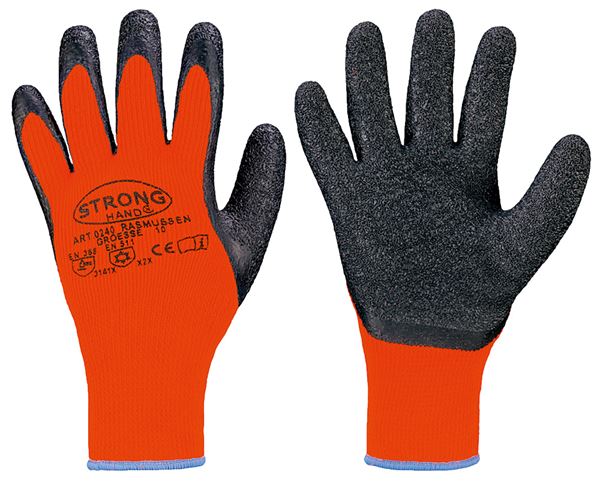 Handschuh Schrumpf-Latex RASMUSSEN EN388+EN511, orange/schwarz, Gr. 9, VPE60, Z024009