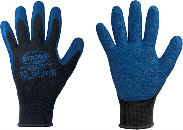 Rokavice skrčen-Lateks BLUE LATEX EN388+EN511, črno/modre, vel. 11, P120, Z024311