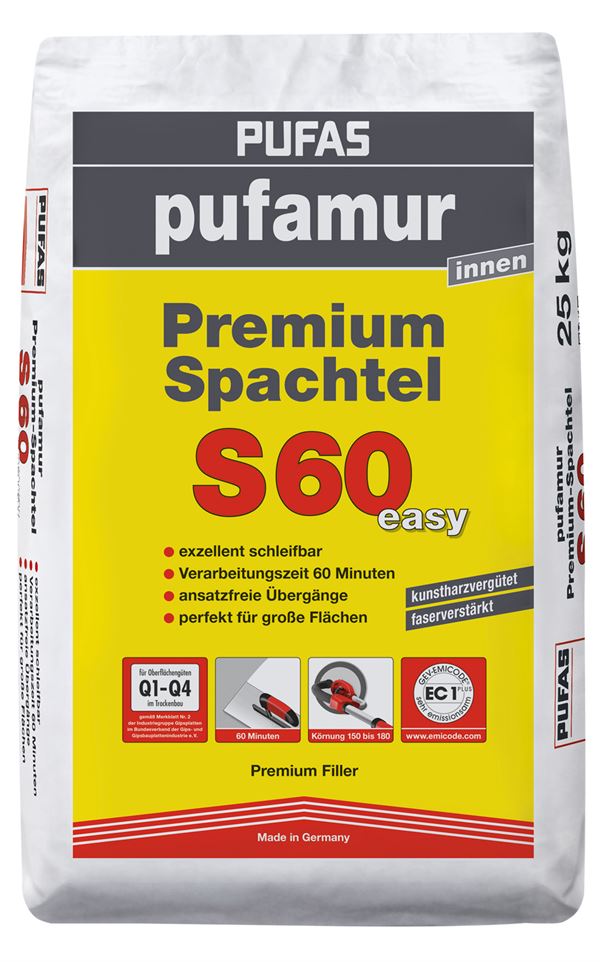 Premium-izravnalna masa PUFAMUR S60 EASY 25kg/vreča 32vreč/pal, Z032406
