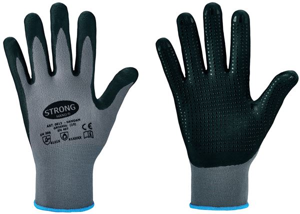 Rokavice HANDAN STRONGHAND®, sive, EN388+EN407, Vel. 11, P120, Z061311