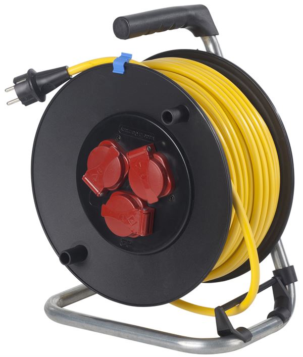 Kunststoff-Kabeltrommel 3x1,5 25m Kabel K35 3SSD IP44 Spritzwassersch., Z10136