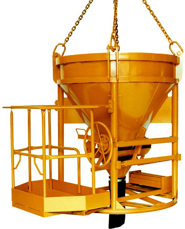 Silos za beton 1016H.12 PAM, 1000l s transportno košaro za delavca, cilindrično-stožčast, Z1016H1000PAM