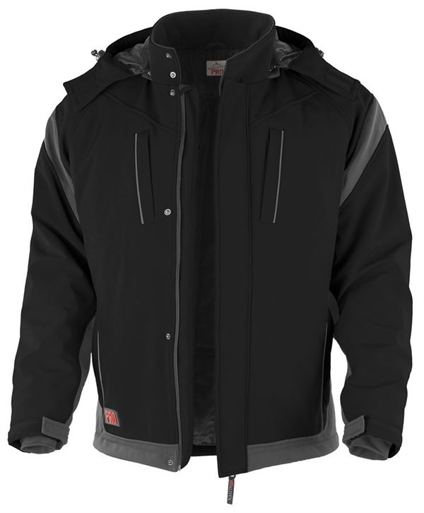 Zimska-Softshell-Jakna QUALITEX PRO, črno/siva, vel. M, P10, Z201045M