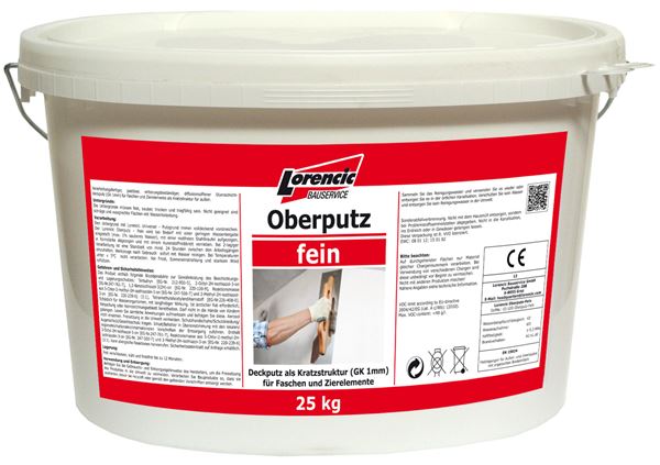 Vrhnji zaključni omet-praskan 1mm, beli,poraba 2,0kg/m², 25kg/vedro, 32veder/pal, Z2540225LOW
