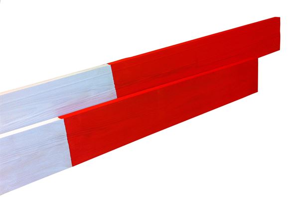 Zaporna lesena letva rdeče-bela, dimenzije 150x25mm, dolžina 4m, Z274001