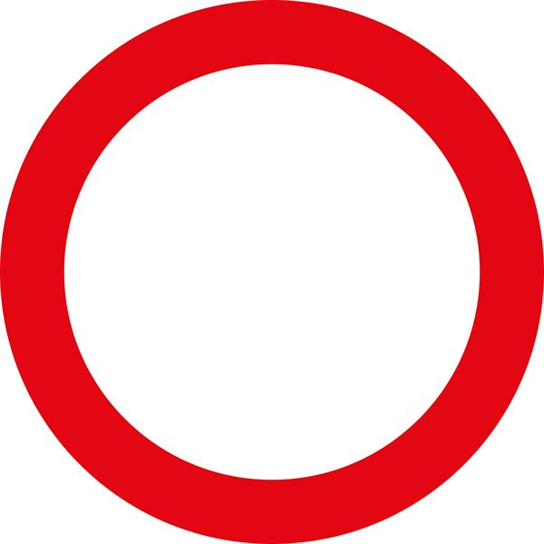 Prometni znak §52/1, 480/1,5mm, Prepoved vožnje v obe smeri, Z52/1-480