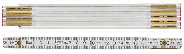 Leseni meter, bele barve, 2m, dupleks-skalirano P10, Z53020501