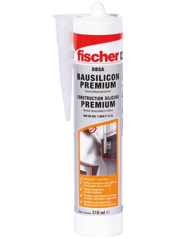 Silikon FISCHER DBSI sive barve 310ml 12kos/kart 104kart/pal, Z53482